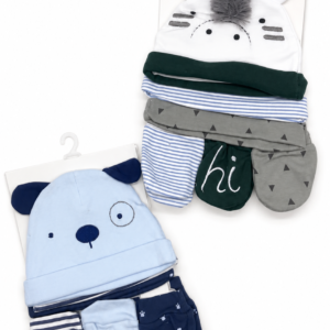 Gorra para Bebé 3 Piezas + Guantes (0 a 6 meses)