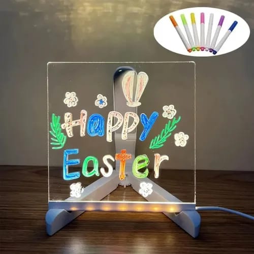 Lámpara LED de Acrílico con Tablero para Escribir y Dibujar