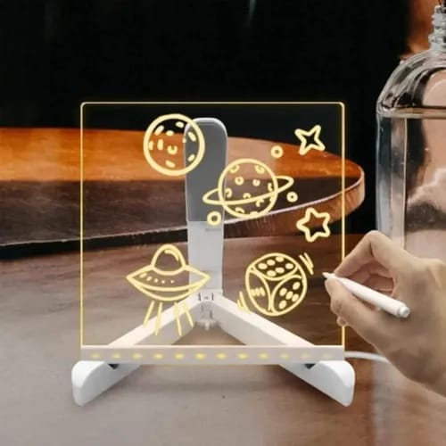 Lámpara LED de Acrílico con Tablero para Escribir y Dibujar - Imagen 2