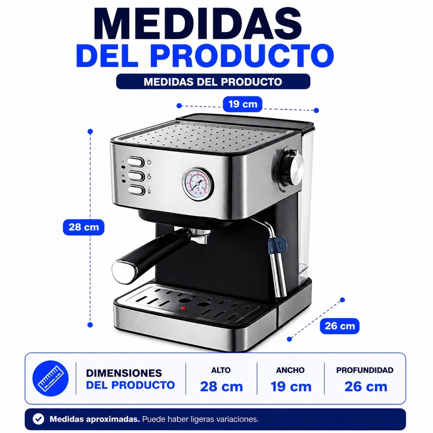 ☕ Cafetera Espresso con Espumador de Leche - Imagen 3