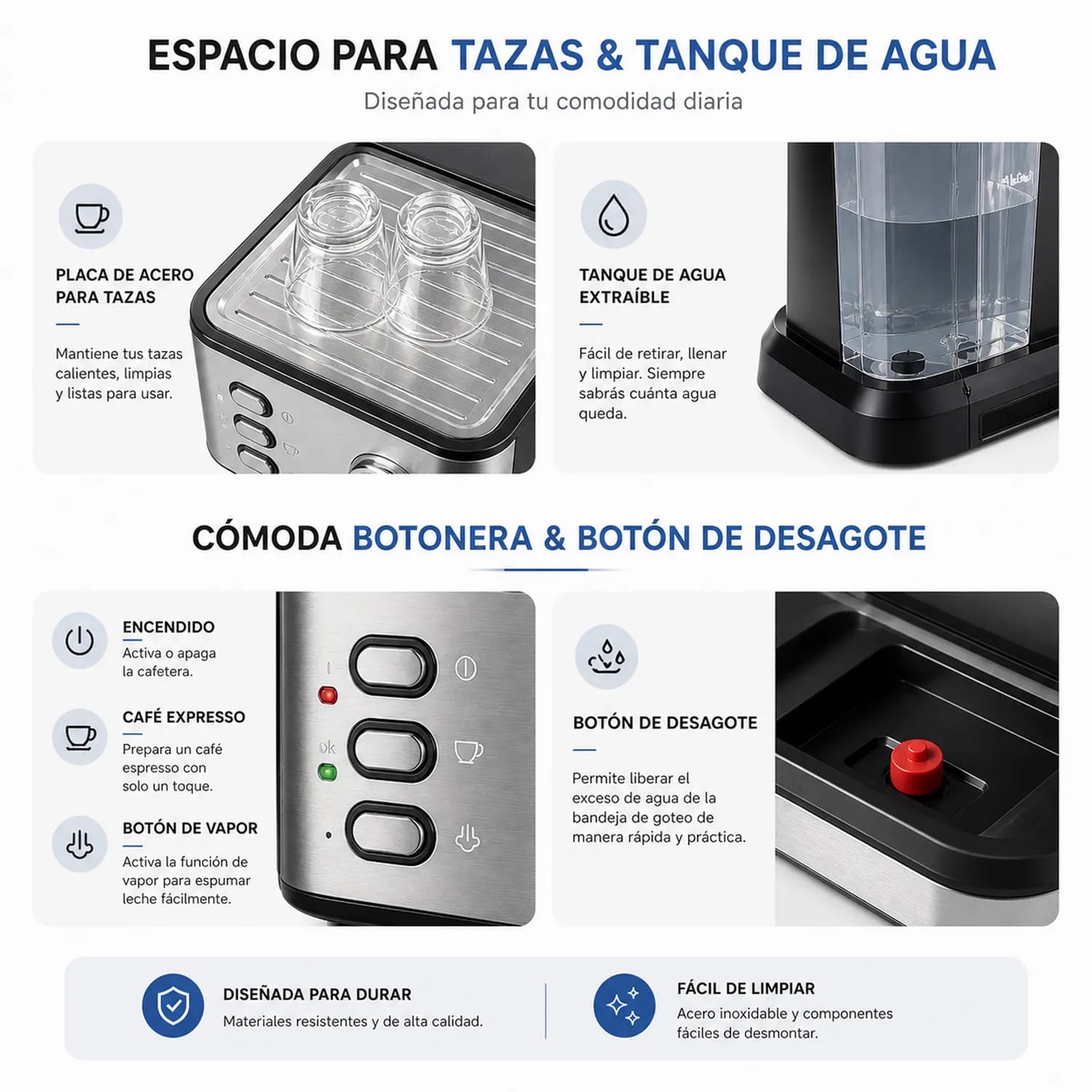 ☕ Cafetera Espresso con Espumador de Leche - Imagen 4