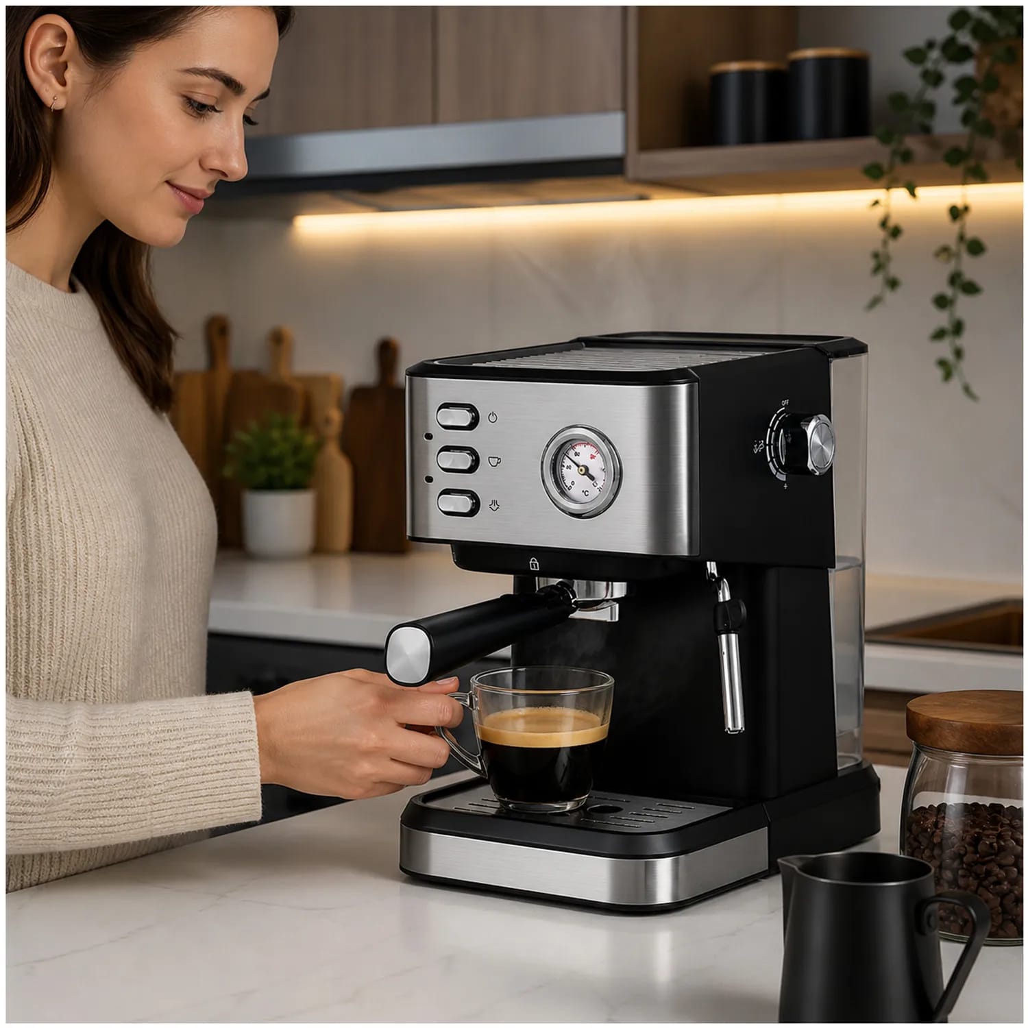 ☕ Cafetera Espresso con Espumador de Leche - Imagen 2