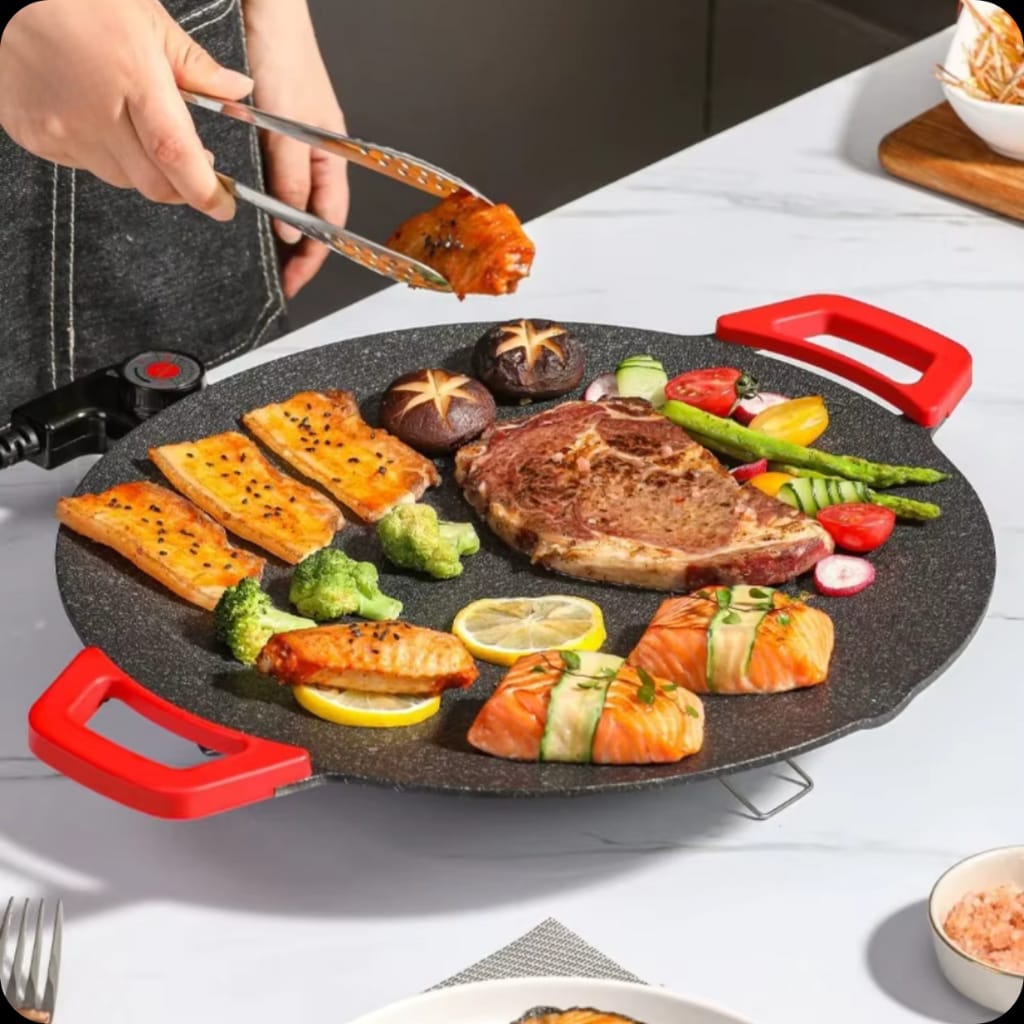 🍖 Plancha Eléctrica Redonda para Mesa
