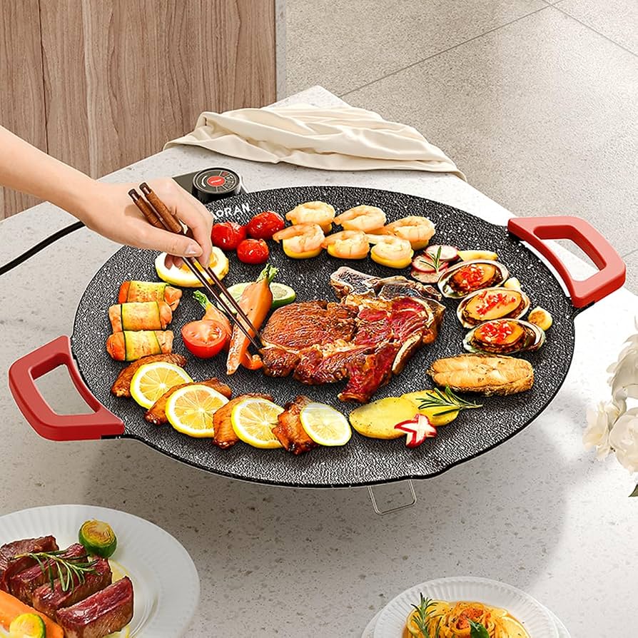 🍖 Plancha Eléctrica Redonda para Mesa - Imagen 2