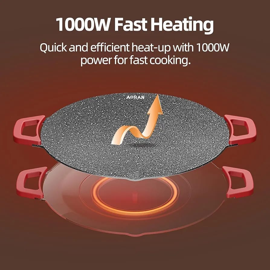 🍖 Plancha Eléctrica Redonda para Mesa - Imagen 3
