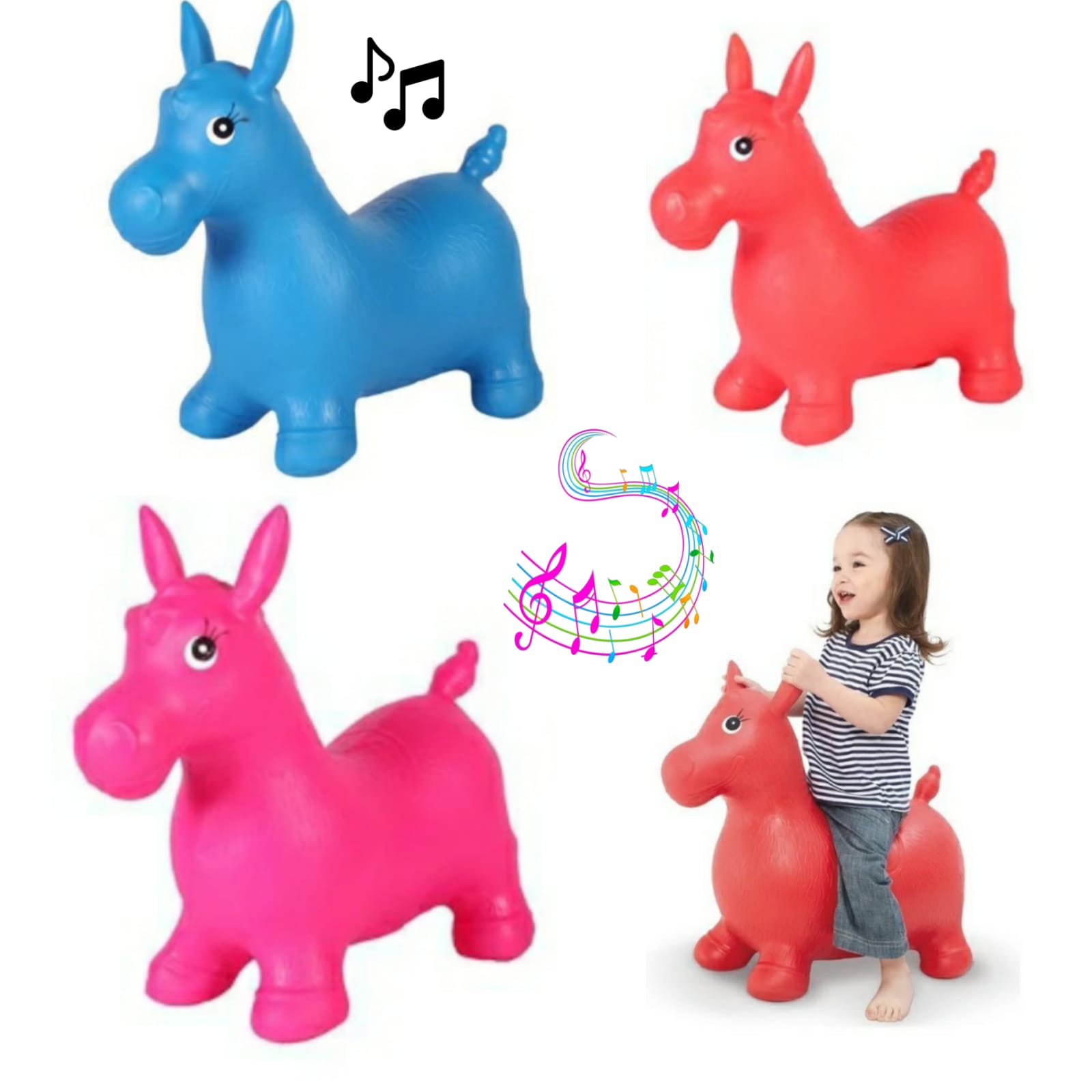🐴 Caballito Saltarín Musical inflable - Imagen 2