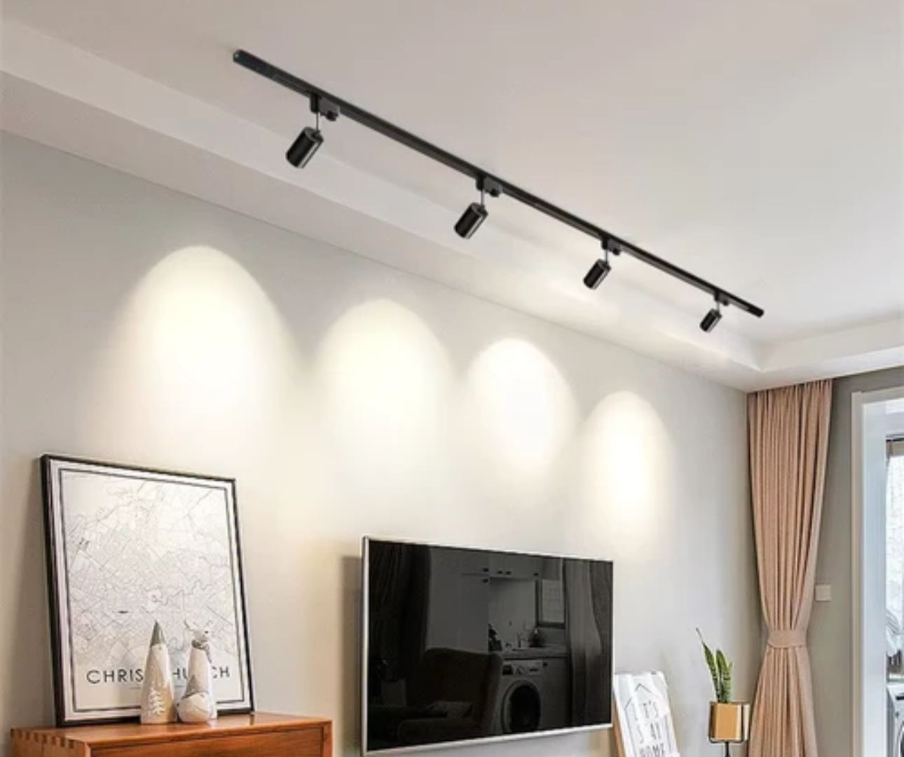 Kit de Luces Spot LED 10W con Riel de 1 Metro + 4 Spots Orientables - Imagen 2