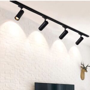 Kit de Luces Spot LED 10W con Riel de 1 Metro + 4 Spots Orientables