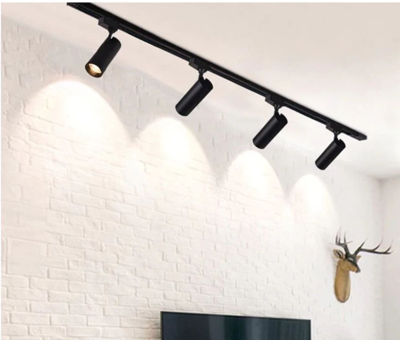 Kit de Luces Spot LED 10W con Riel de 1 Metro + 4 Spots Orientables
