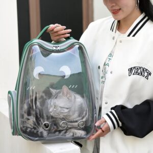 Mochila para Transportar Perros y Gatos – Transportadora Portátil con Ventana Transparente