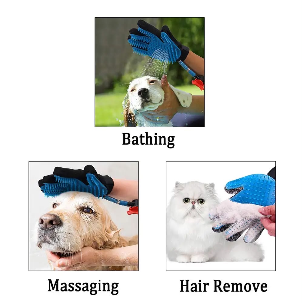 Guante de Baño para Mascotas con Rociador de Agua – Cepillo de Silicona para Perros y Gatos - Imagen 4