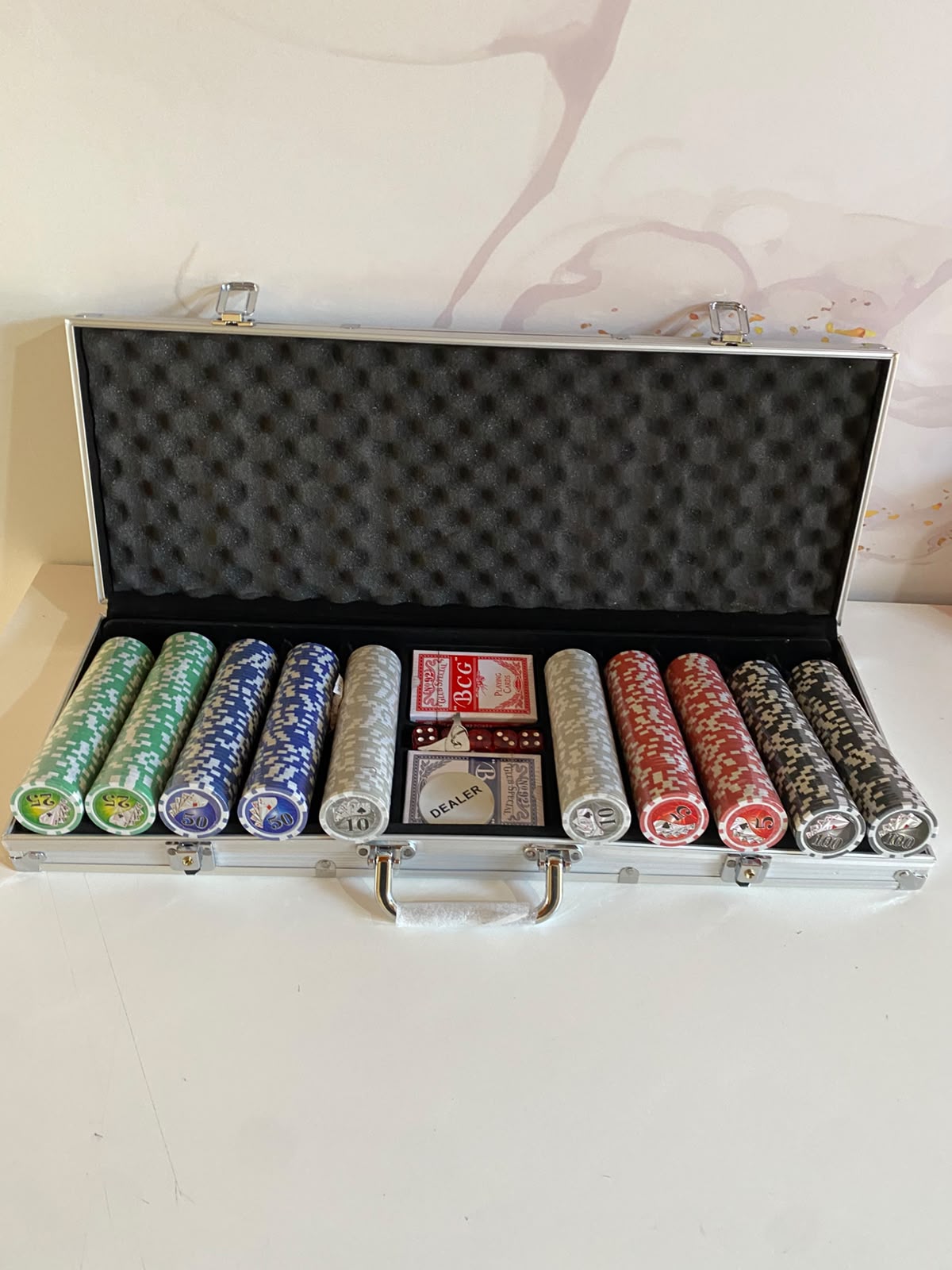 Maletín de Póker Profesional 500 Piezas – Edición Efecto Holográfico ♠️♦️♣️♥️ - Imagen 7