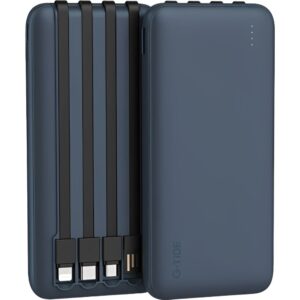🔋 Cargador Portátil G-Tide P1 10.000 mAh con 4 Cables – Azul