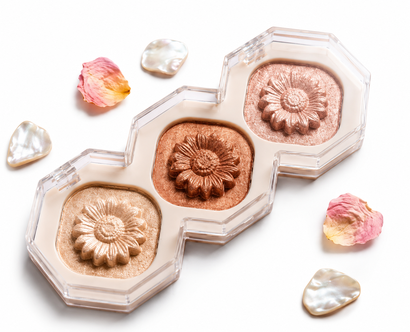Iluminador Facial en Polvo – Paleta de 3 Tonos