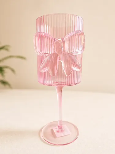 Copa de Vino Rosa con Diseño de Mariposa – 420 ml - Imagen 2
