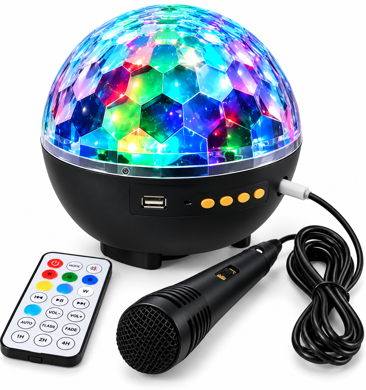 🌈 LED Lámpara Disco con microfono