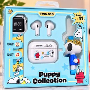 🐶💙 Set Snoopy Puppy Puppy Collection – Reloj + Auriculares