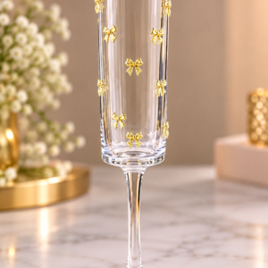 🥂 Copa de Champán con Lazos Dorados – 150 ml