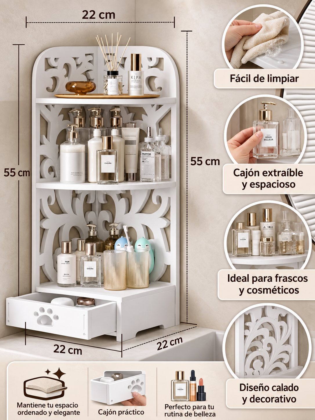 ✨ Organizador de Baño y Cosméticos con Cajón