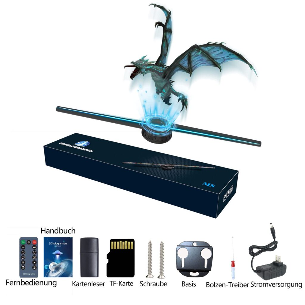 🐉 Ventilador Holográfico 3D