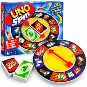 Juego de Mesa UNO Spin – Juego de Cartas con Ruleta Giratoria